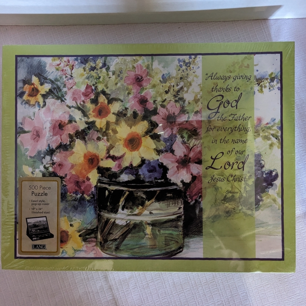 Nature's Grace Jigsaw puzzle easel style pop up cover 500 pieces Lang Religious